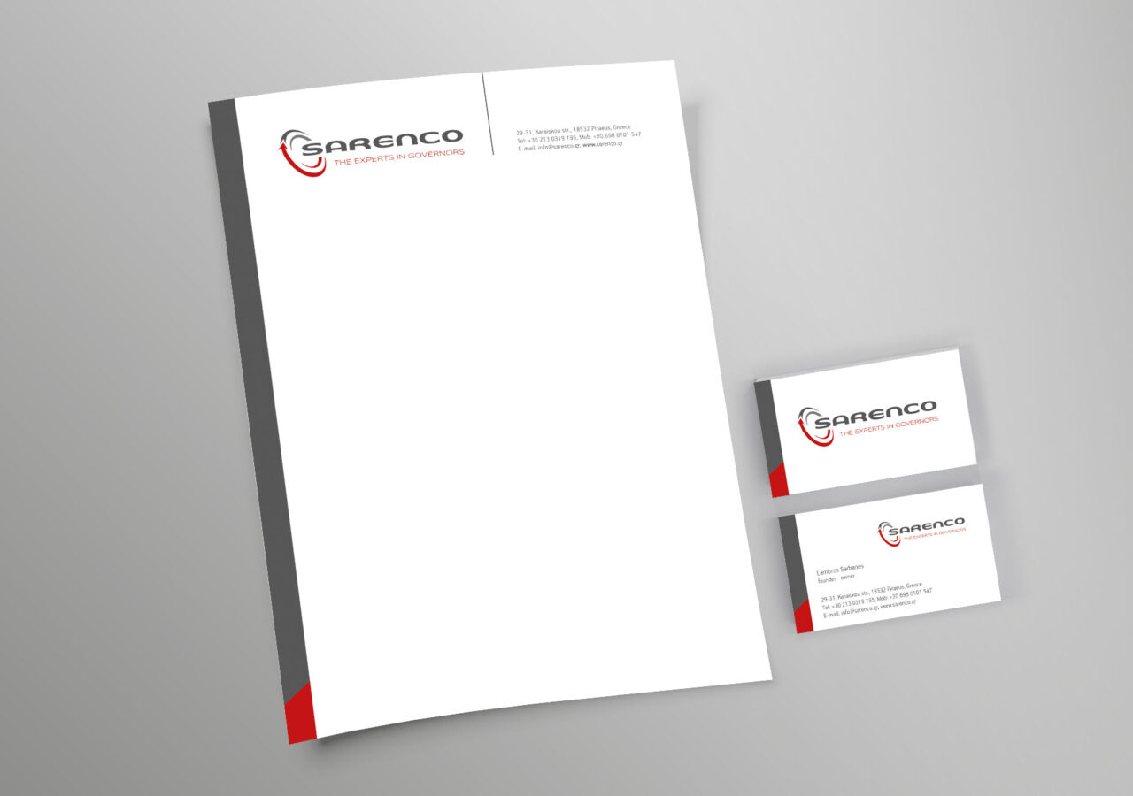 Sarenco Logo & Corporate Id, Μοντέρνος Σχεδιασμός Λογοτύπου βασισμένος στις ανάγκες & την ταυτότητα της εταιρείας, Κάρτες, Επιστολόχαρτα