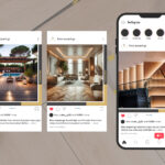 3 δείγματα mockup κινητού τηλεφώνου από τα social media της Floor Expert