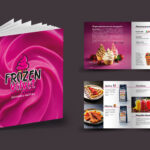Εταιρικός κατάλογος της Frozen Velvet σχεδιασμένος από την OCTO Advertising με δημιουργικό εξώφυλλο και εσωτερικές σελίδες παρουσίασης προϊόντων soft παγωτού.