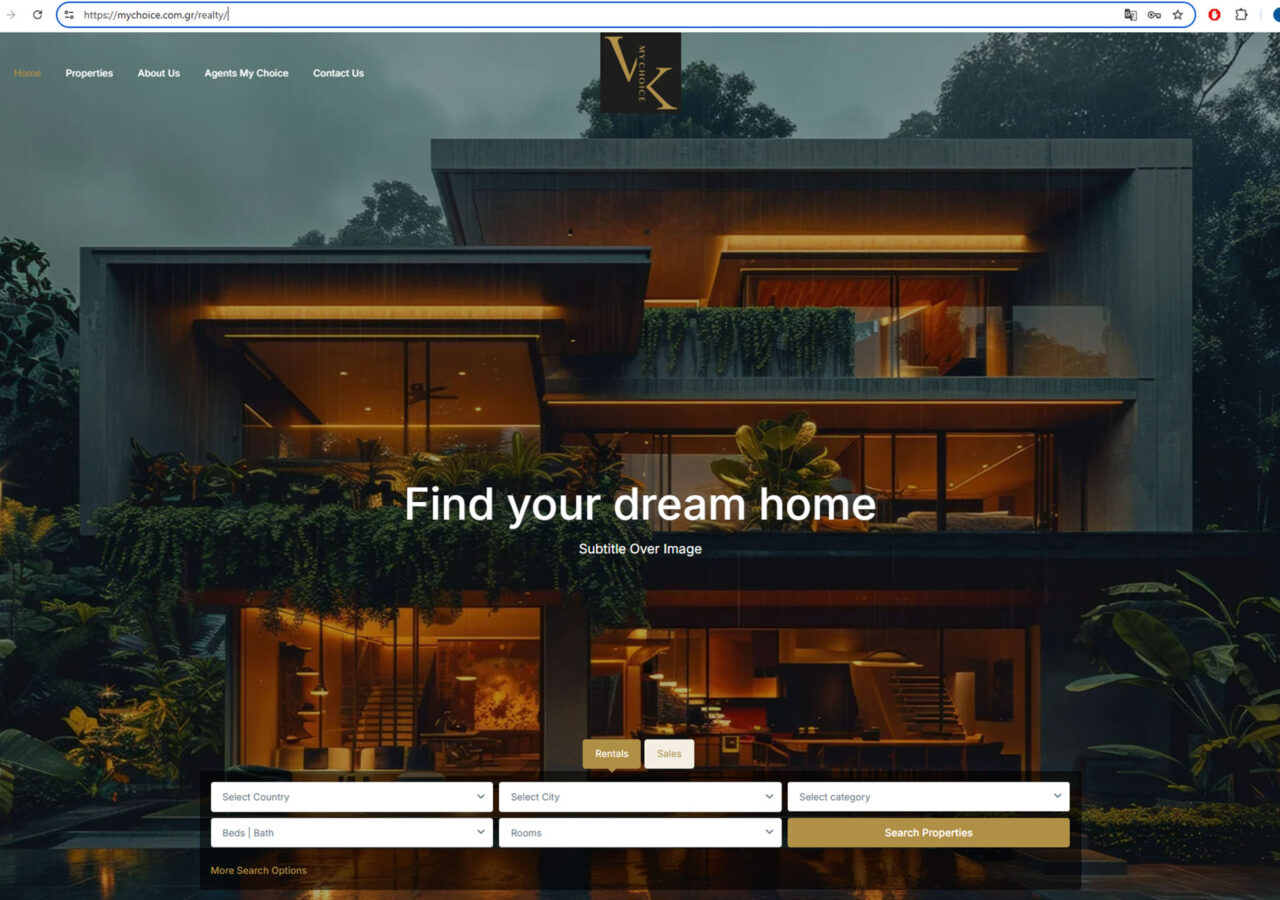 Πλατφόρμα MyChoice Realty για σύγχρονη αναζήτηση ακινήτων